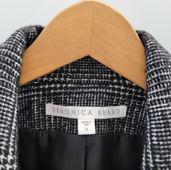 Veronica Beard Melvin Dickey Black Plaid Tweed Wool Blazer Size 8 Minimalist - Picture 8 of 16